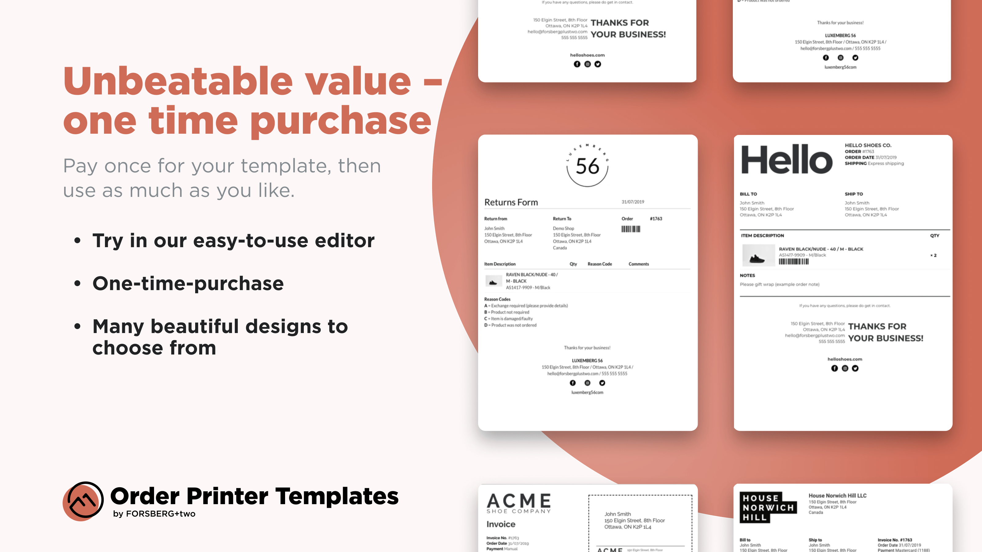 Order Printer Templates